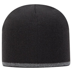 OTTO 91-1237 9’’ Classic Knit Beanie W/ Reflective Stripe - Char. Gray - Char. Gray / 6 1/2’’ - 7 5/8’’