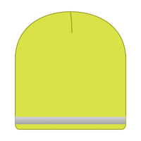 OTTO 91-1237 9’’ Classic Knit Beanie W/ Reflective Stripe - N. Yellow - N. Yellow / 6 1/2’’ - 7 5/8’’