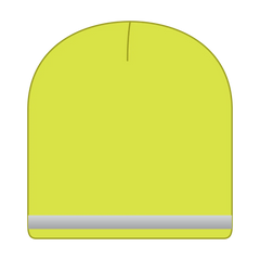 OTTO 91-1237 9’’ Classic Knit Beanie W/ Reflective Stripe - N. Yellow - N. Yellow / 6 1/2’’ - 7 5/8’’