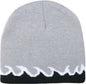 OTTO 91-628 Flame Design 100% Acrylic Knit 8 Reversible Beanie - Gray Black White - Gray Black / One Size Fits Most
