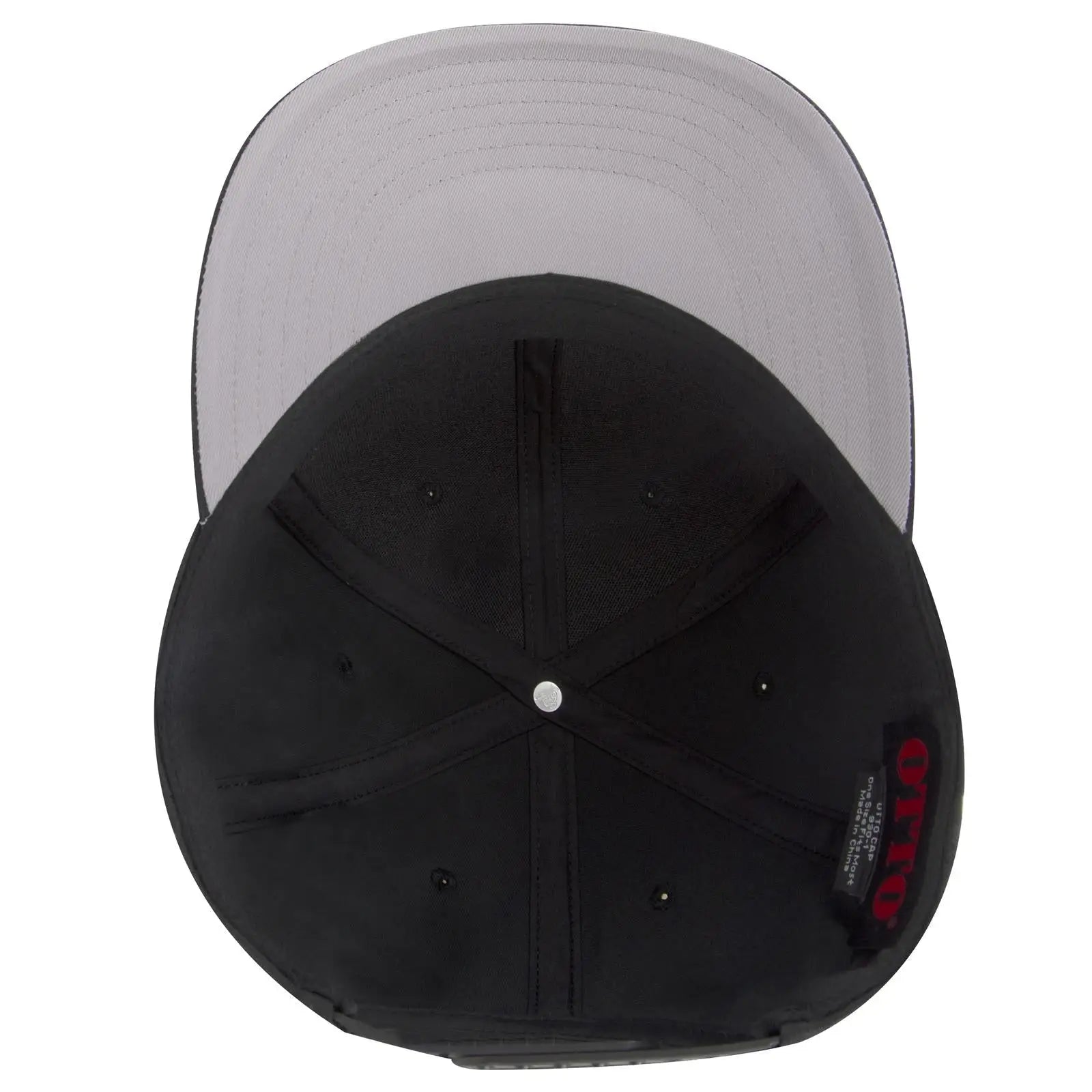 OTTO 930-1 6 Panel Pro Style Baseball Cap - Black - Black / 7 3/8’’ - 7 5/8’’