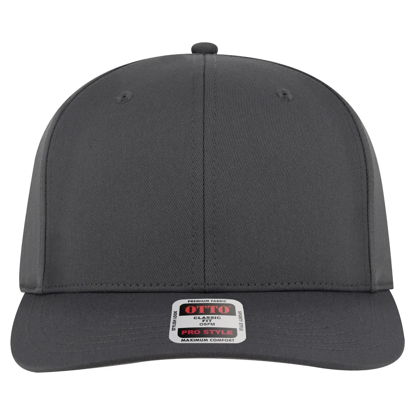 OTTO 930-1 6 Panel Pro Style Baseball Cap - Char. Gray - Char. Gray / 7 3/8’’ - 7 5/8’’