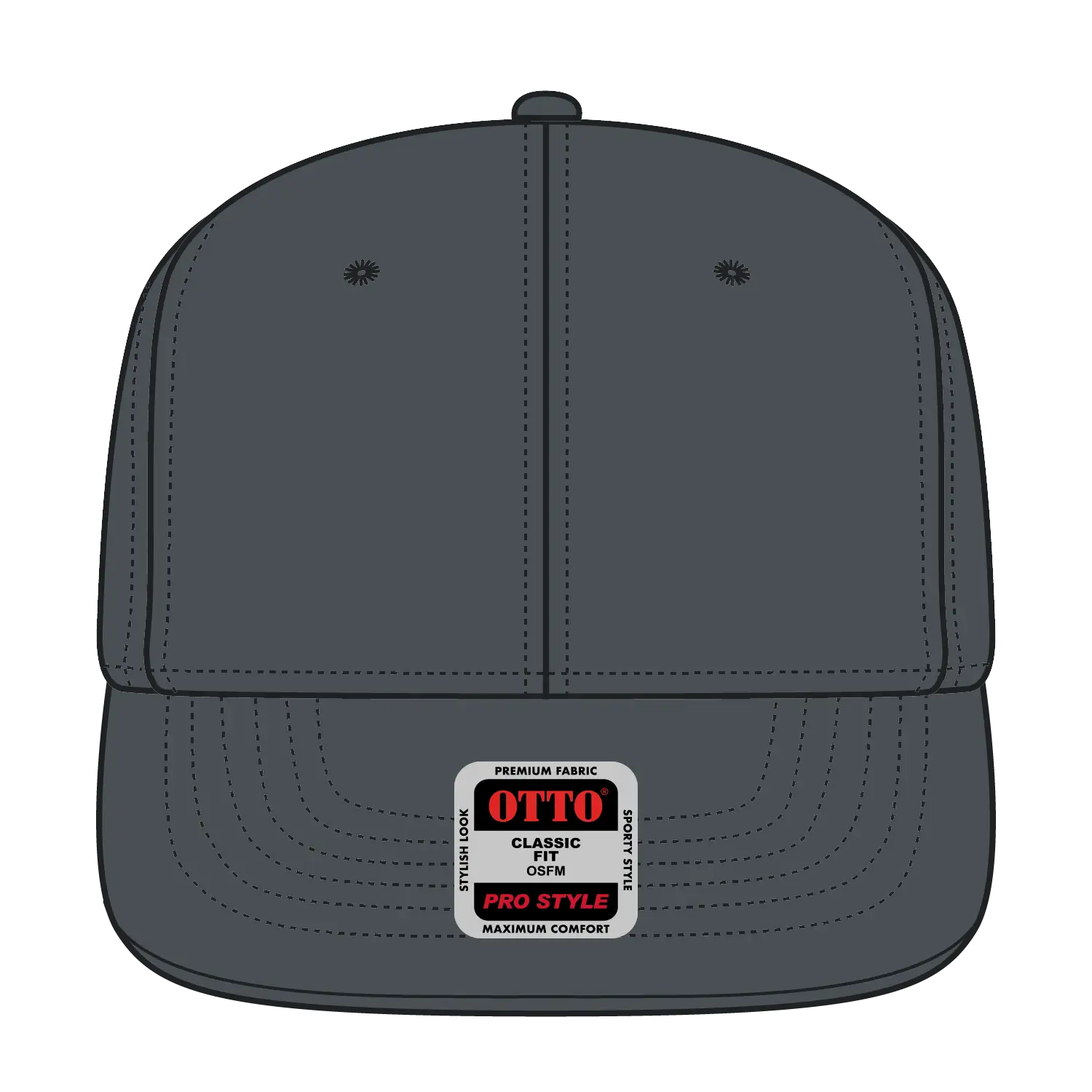 OTTO 930-1 6 Panel Pro Style Baseball Cap - Char. Gray - Char. Gray / 7 3/8’’ - 7 5/8’’