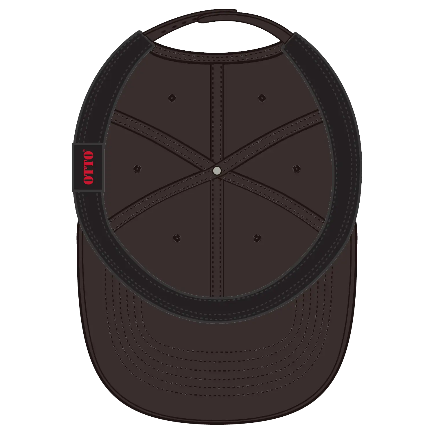 OTTO 930-1 6 Panel Pro Style Baseball Cap - Dk. Brown - Dk. Brown / 7 3/8’’ - 7 5/8’’