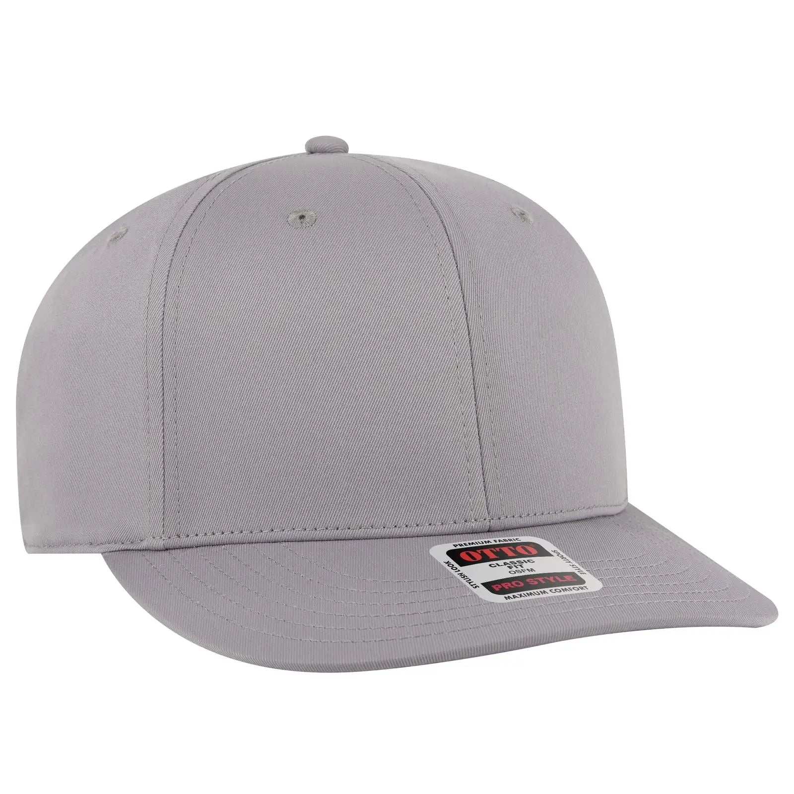 OTTO 930-1 6 Panel Pro Style Baseball Cap - Gray - Gray / 7 3/8’’ - 7 5/8’’