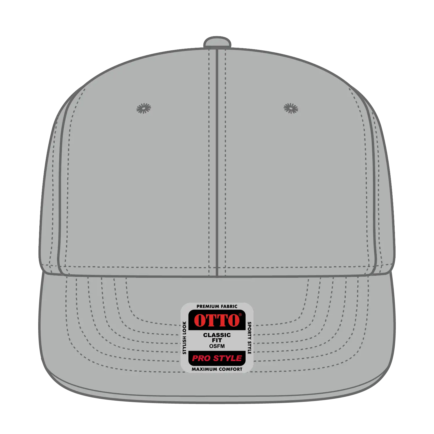 OTTO 930-1 6 Panel Pro Style Baseball Cap - Gray - Gray / 7 3/8’’ - 7 5/8’’