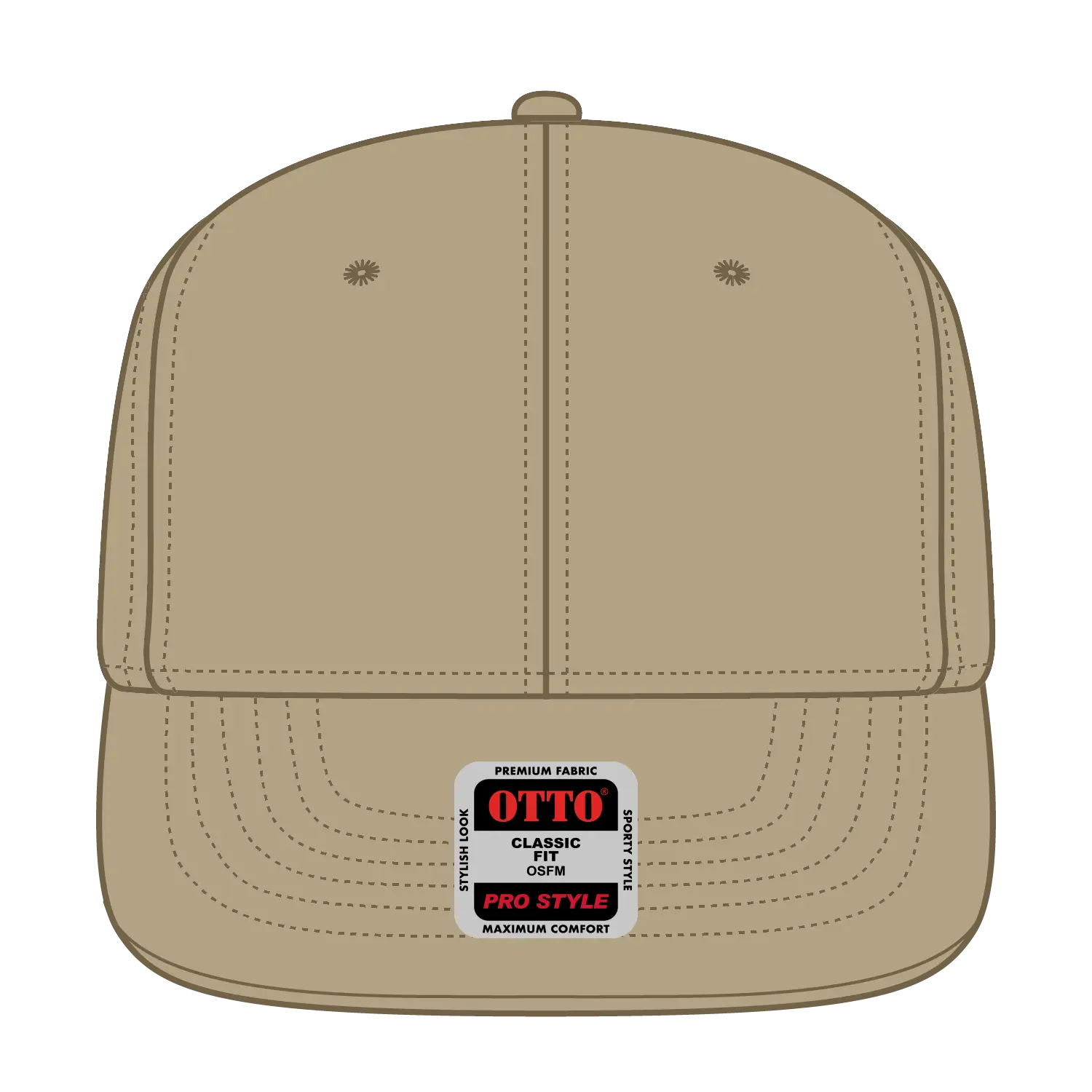OTTO 930-1 6 Panel Pro Style Baseball Cap - Khaki - Khaki / 7 3/8’’ - 7 5/8’’