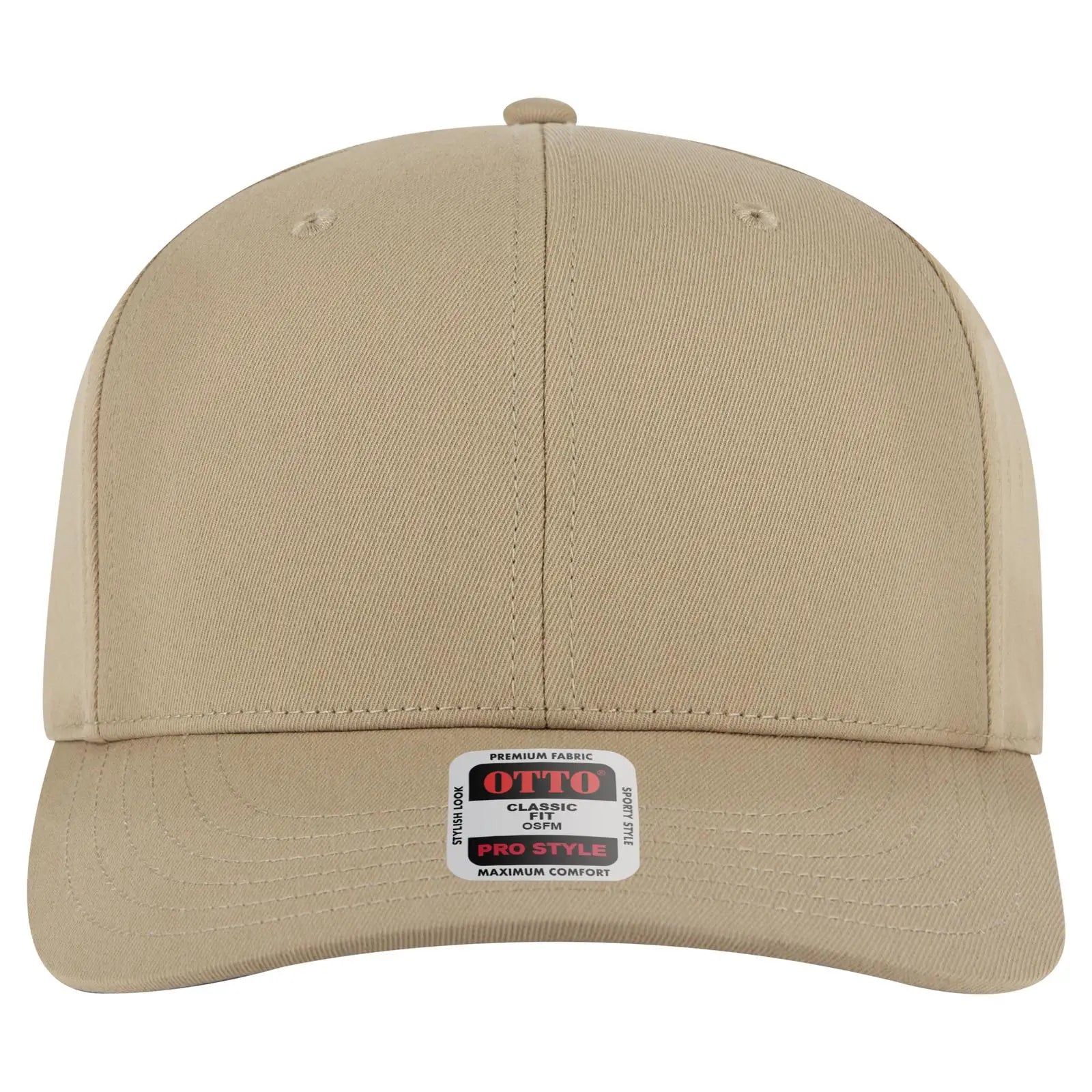 OTTO 930-1 6 Panel Pro Style Baseball Cap - Khaki - Khaki / 7 3/8’’ - 7 5/8’’