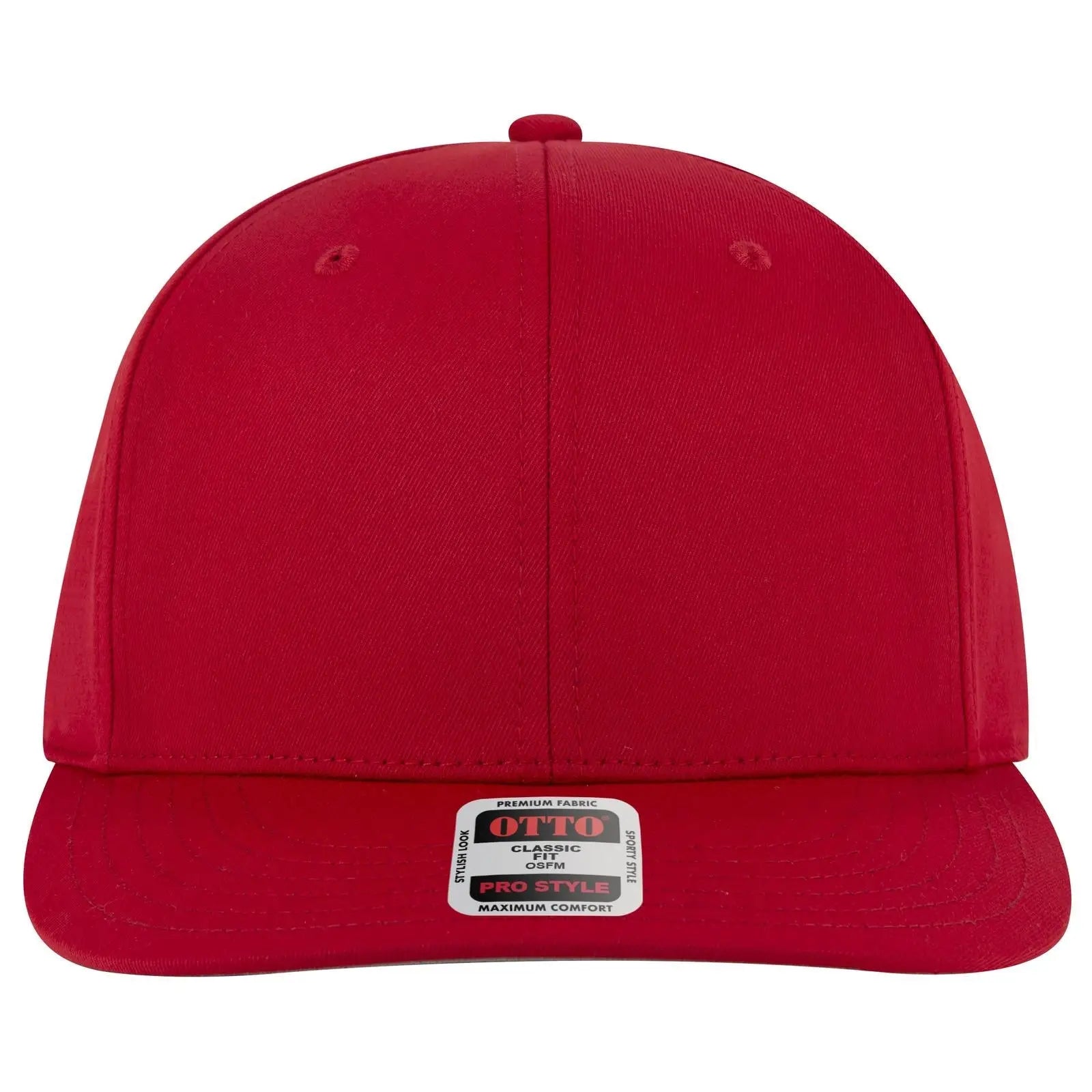 OTTO 930-1 6 Panel Pro Style Baseball Cap - Red - Red / 7 3/8’’ - 7 5/8’’
