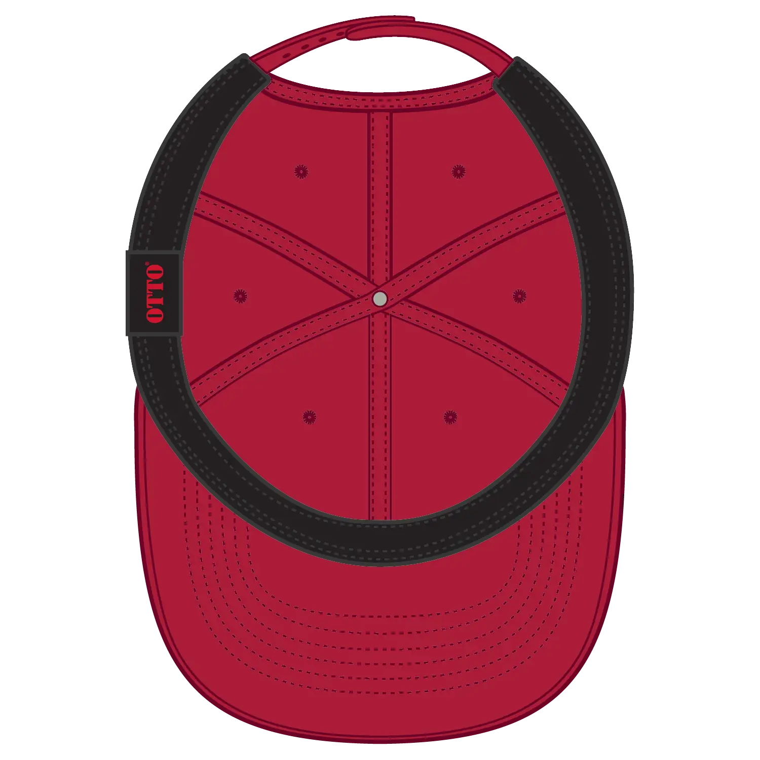 OTTO 930-1 6 Panel Pro Style Baseball Cap - Red - Red / 7 3/8’’ - 7 5/8’’