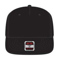 OTTO 9305-1 5 Panel Pro Style Baseball Cap - Black - Black / 7 3/8’’ - 7 5/8’’
