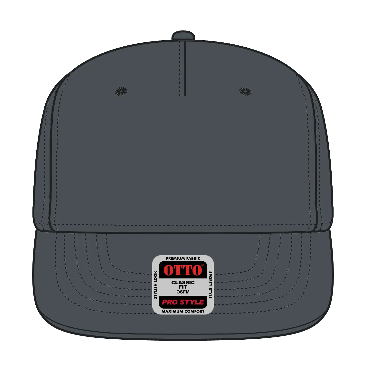 OTTO 9305-1 5 Panel Pro Style Baseball Cap - Char. Gray - Char. Gray / 7 3/8’’ - 7 5/8’’