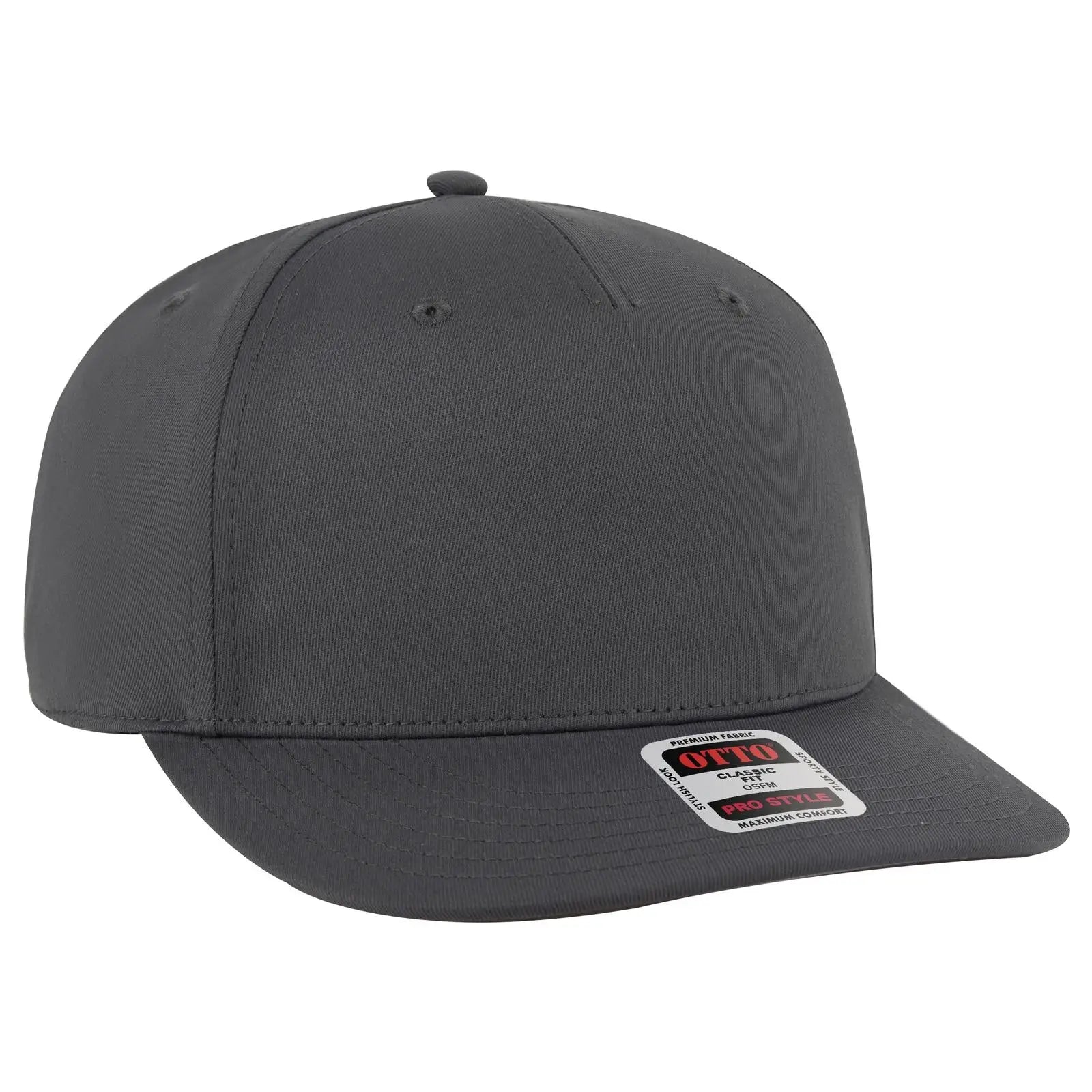 OTTO 9305-1 5 Panel Pro Style Baseball Cap - Char. Gray - Char. Gray / 7 3/8’’ - 7 5/8’’