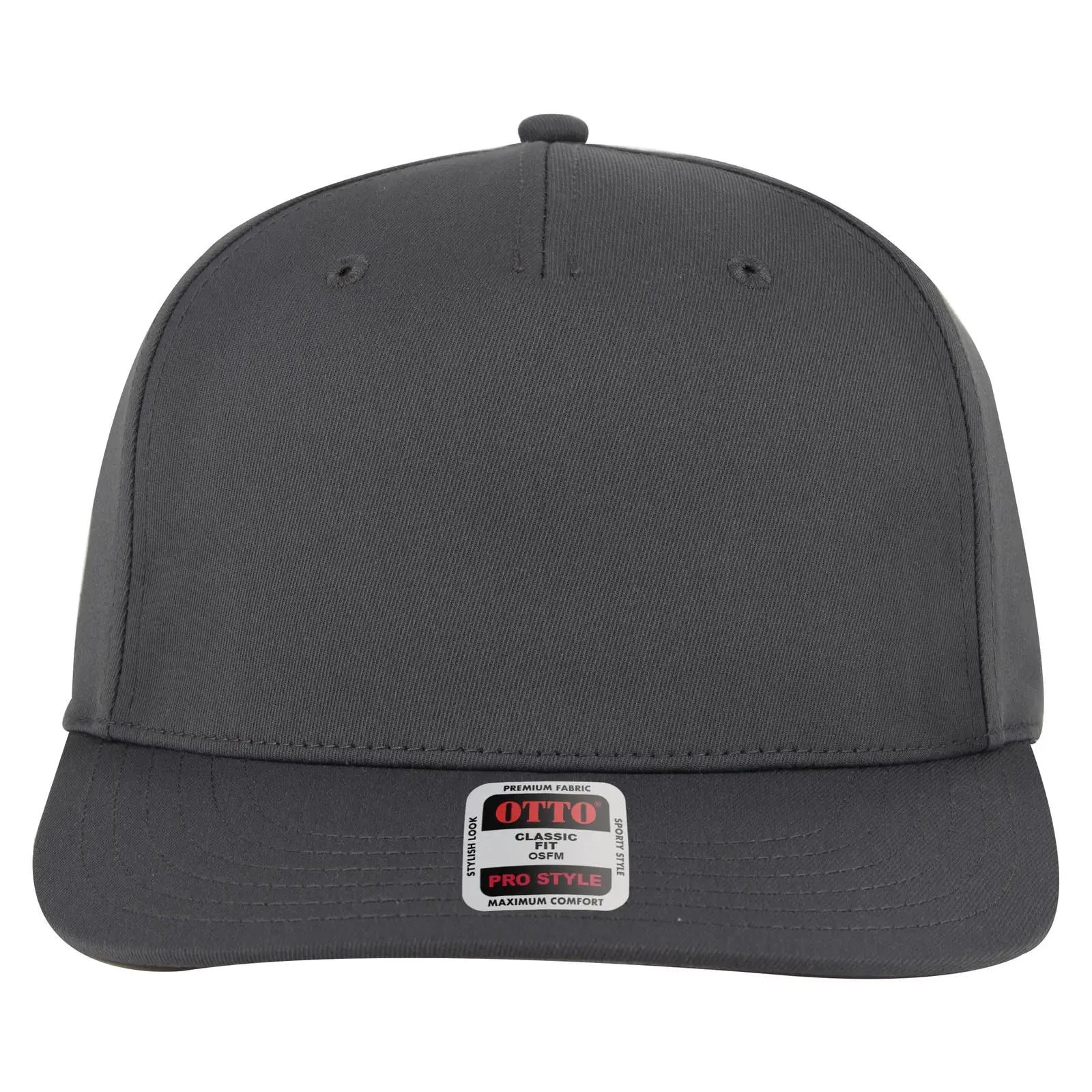 OTTO 9305-1 5 Panel Pro Style Baseball Cap - Char. Gray - Char. Gray / 7 3/8’’ - 7 5/8’’