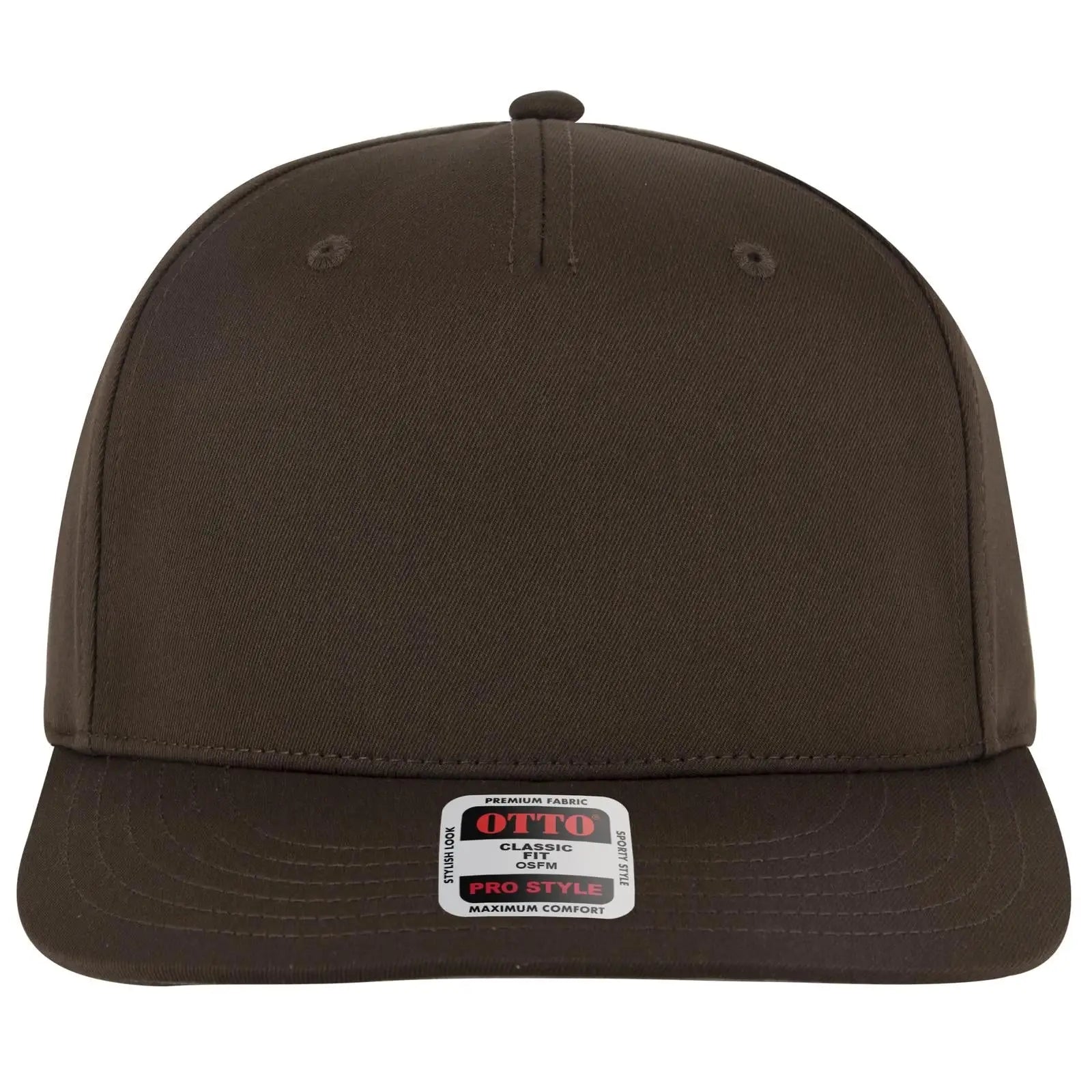 OTTO 9305-1 5 Panel Pro Style Baseball Cap - Dk. Brown - Dk. Brown / 7 3/8’’ - 7 5/8’’
