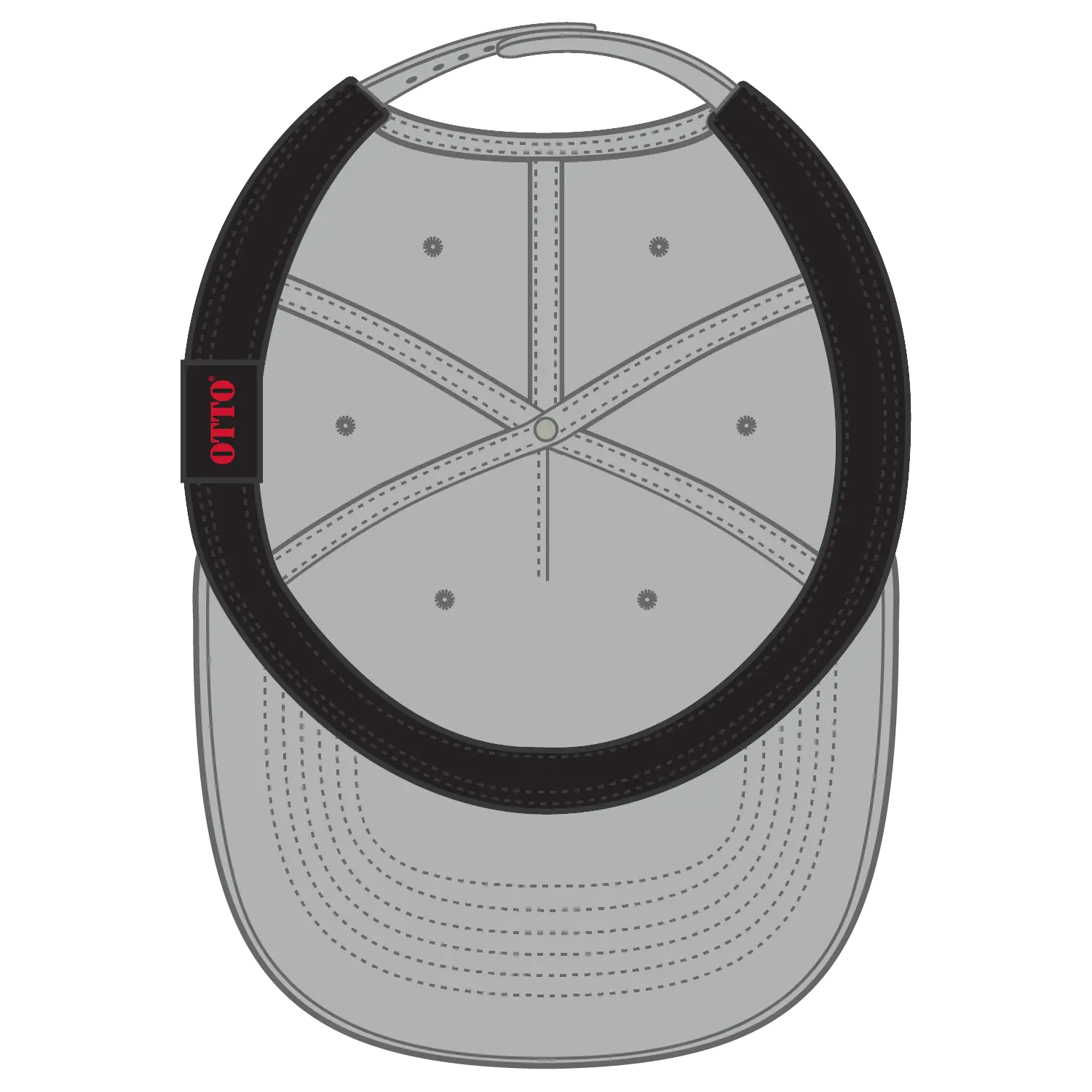 OTTO 9305-1 5 Panel Pro Style Baseball Cap - Gray - Gray / 7 3/8’’ - 7 5/8’’