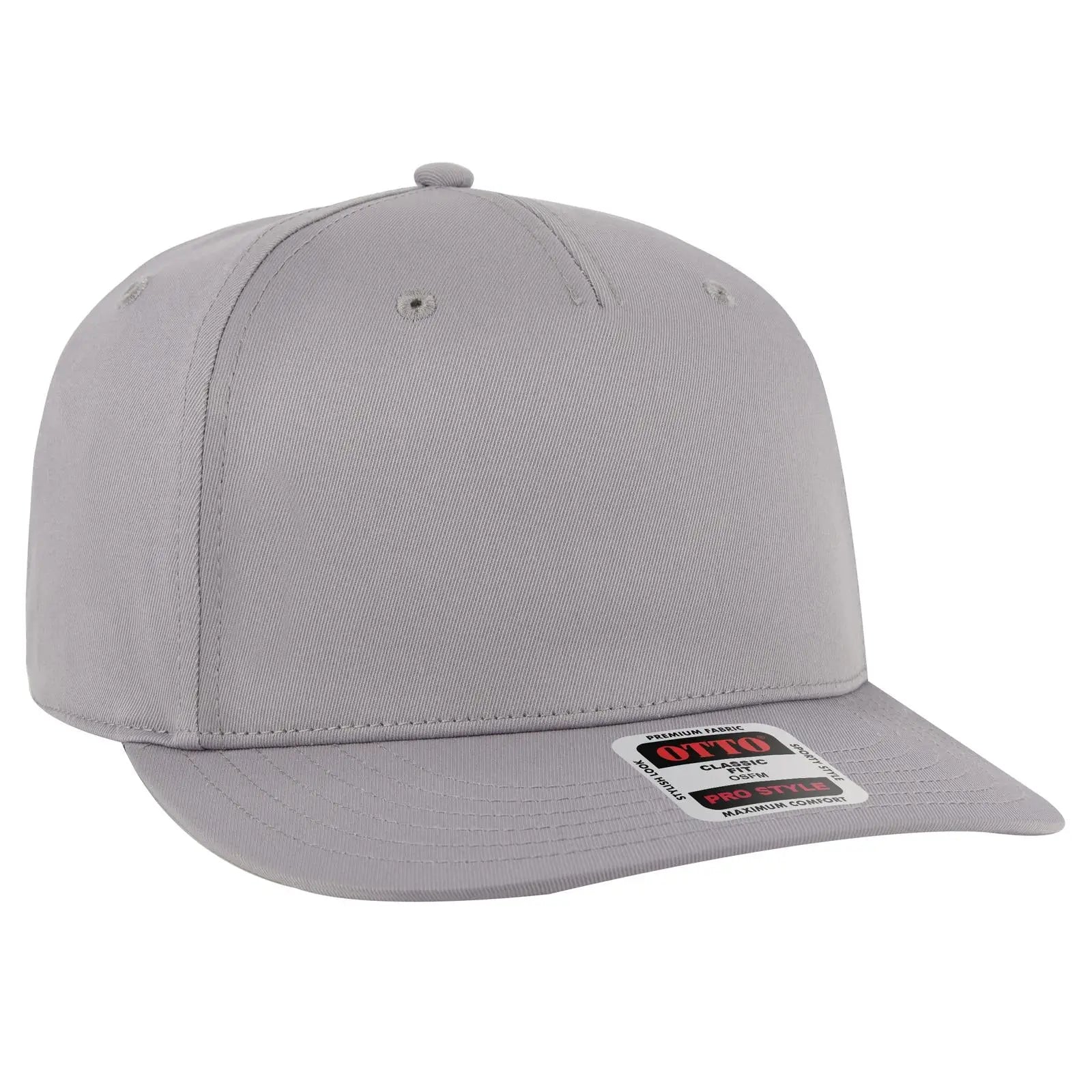 OTTO 9305-1 5 Panel Pro Style Baseball Cap - Gray - Gray / 7 3/8’’ - 7 5/8’’