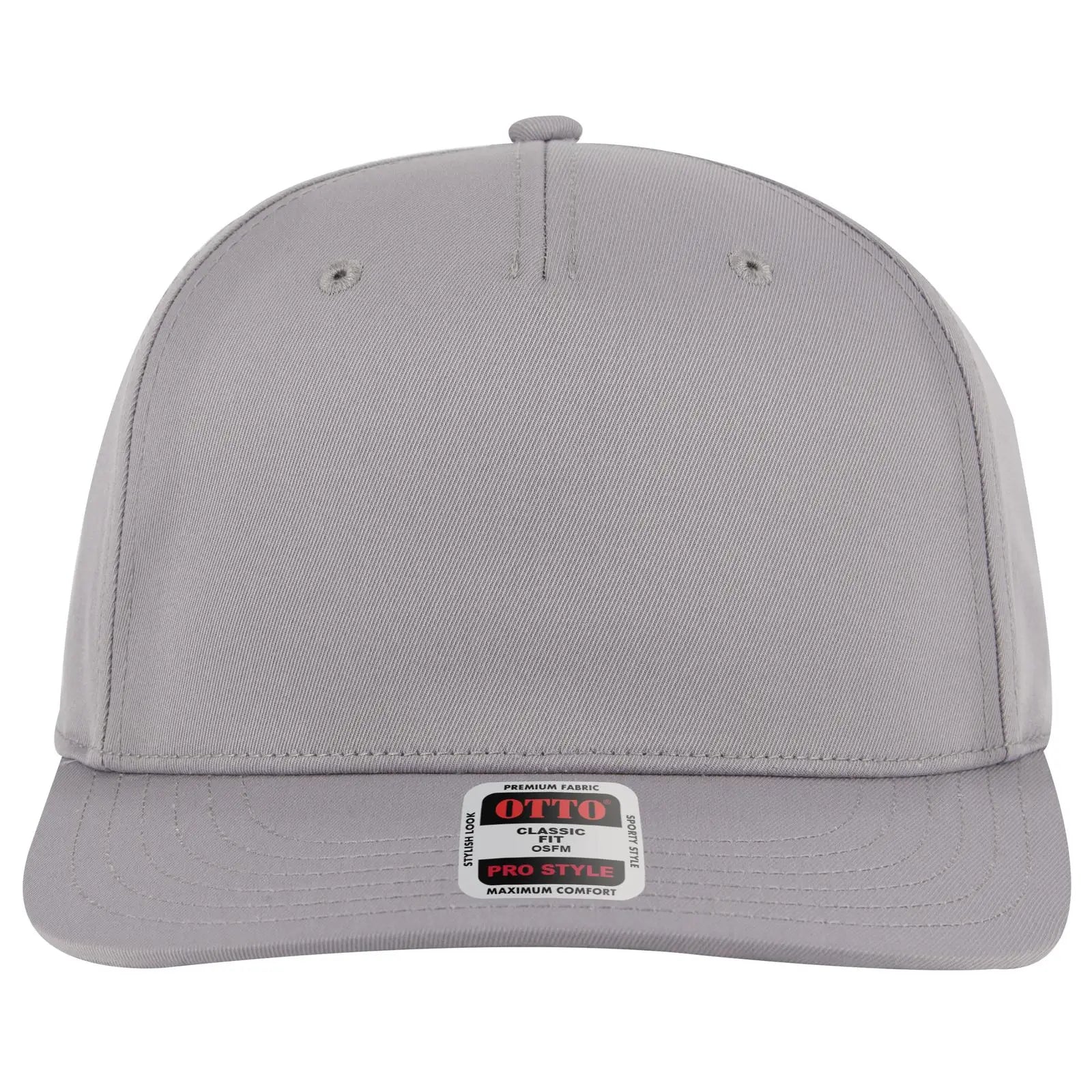 OTTO 9305-1 5 Panel Pro Style Baseball Cap - Gray - Gray / 7 3/8’’ - 7 5/8’’