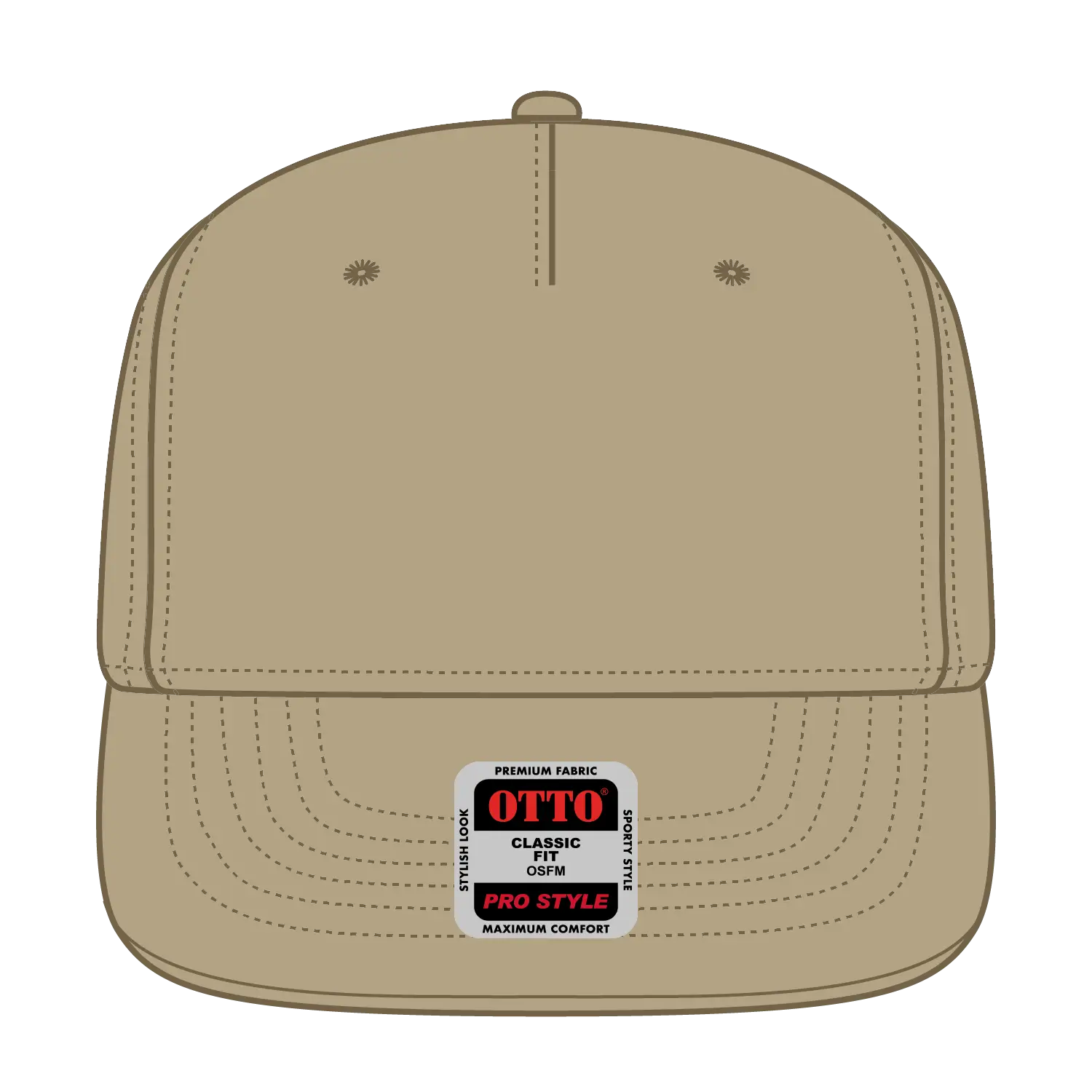 OTTO 9305-1 5 Panel Pro Style Baseball Cap - Khaki - Khaki / 7 3/8’’ - 7 5/8’’