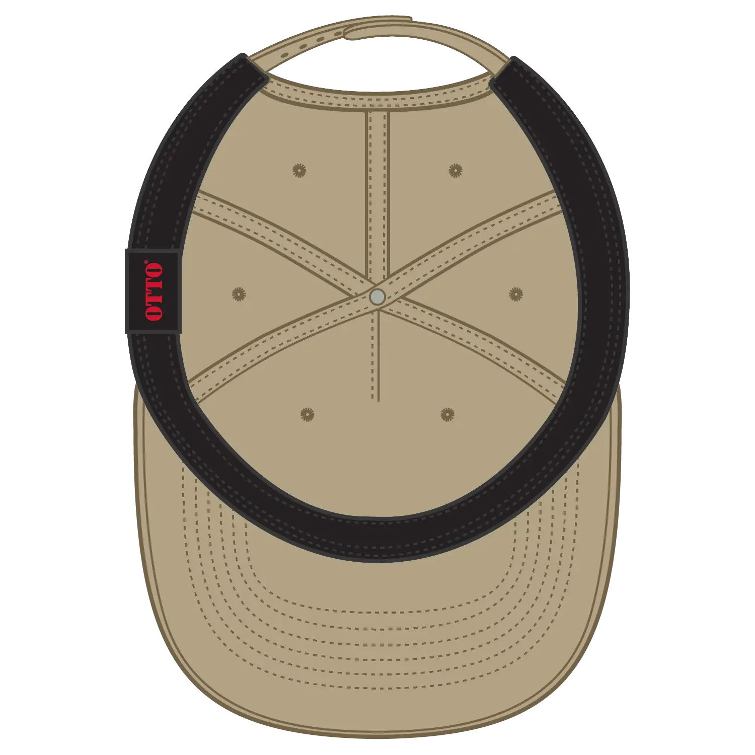 OTTO 9305-1 5 Panel Pro Style Baseball Cap - Khaki - Khaki / 7 3/8’’ - 7 5/8’’
