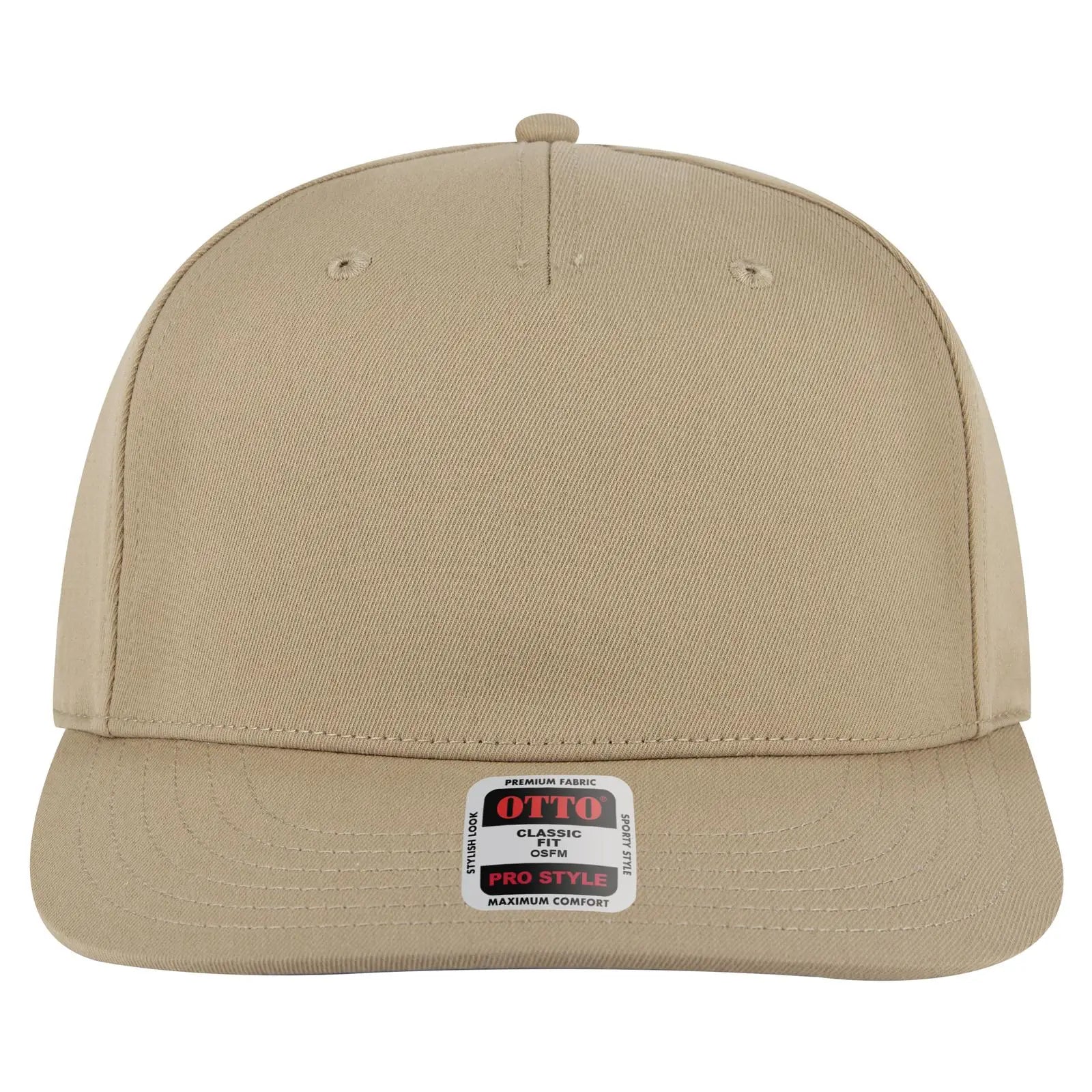 OTTO 9305-1 5 Panel Pro Style Baseball Cap - Khaki - Khaki / 7 3/8’’ - 7 5/8’’