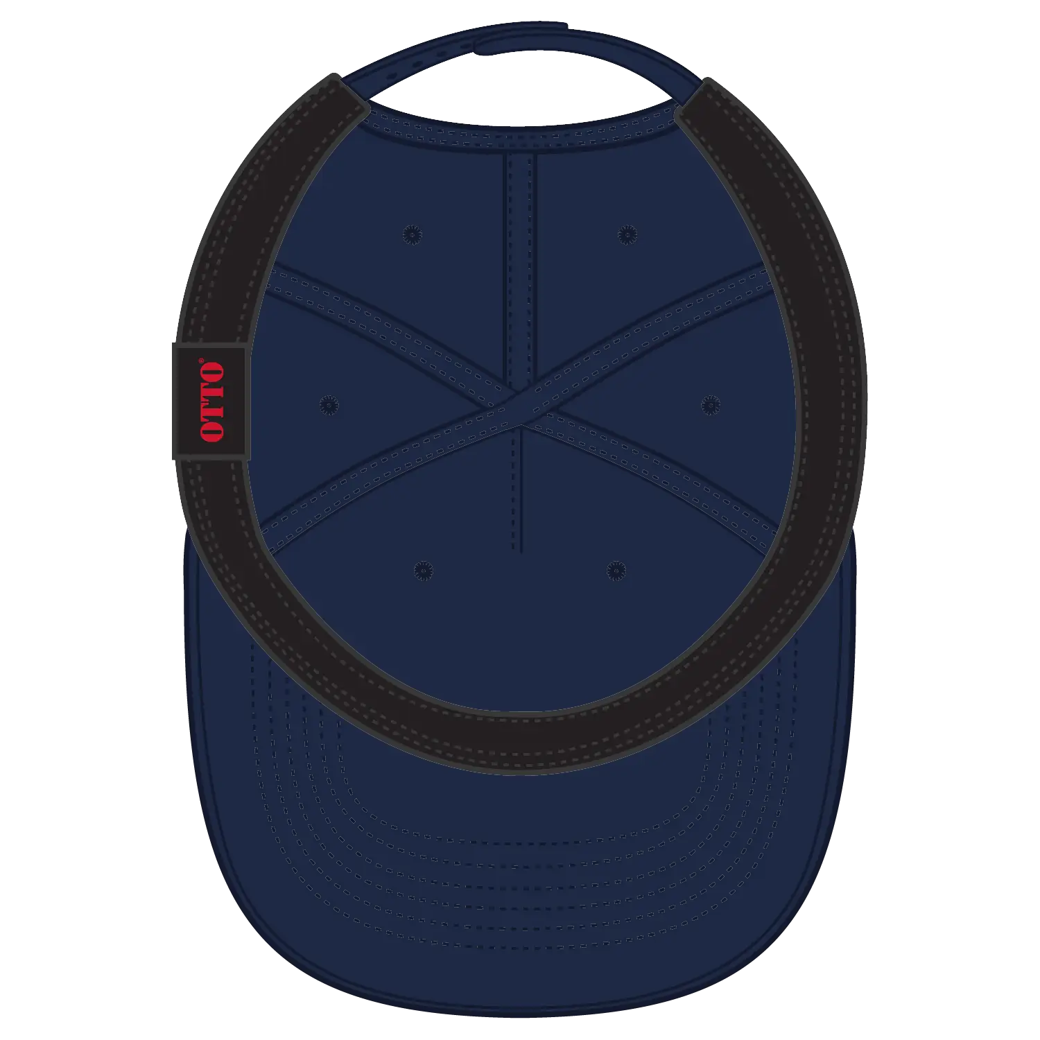 OTTO 9305-1 5 Panel Pro Style Baseball Cap - Navy - Navy / 7 3/8’’ - 7 5/8’’
