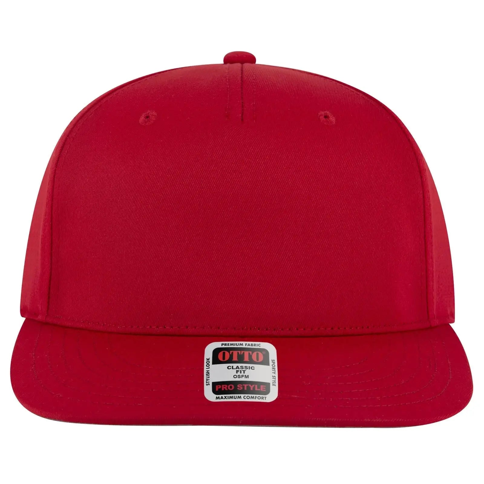 OTTO 9305-1 5 Panel Pro Style Baseball Cap - Red - Red / 7 3/8’’ - 7 5/8’’