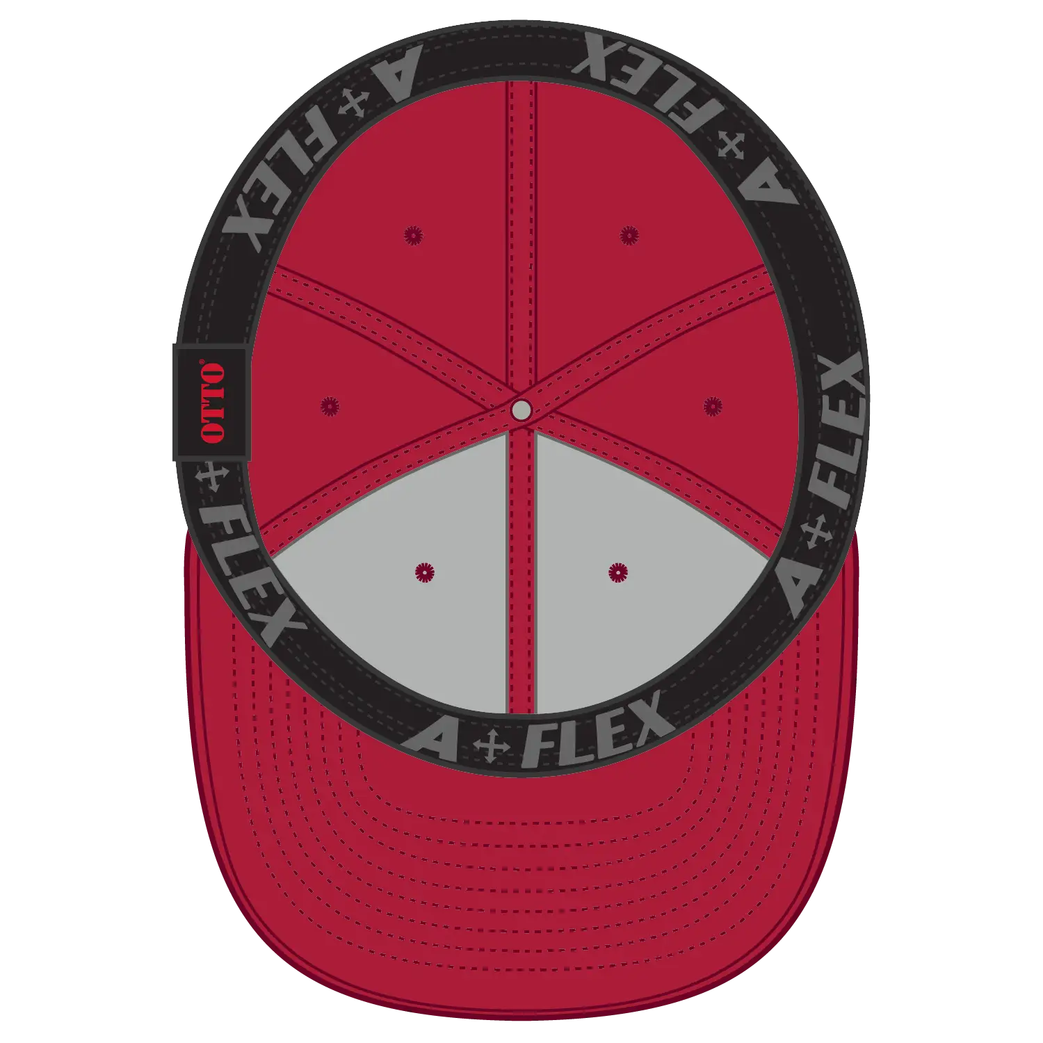 OTTO 94-518 ’OTTO A-Flex’ Fitted 6 Panel Low Profile Baseball Cap - Red - Red / 7’’ - 7 1/4’’