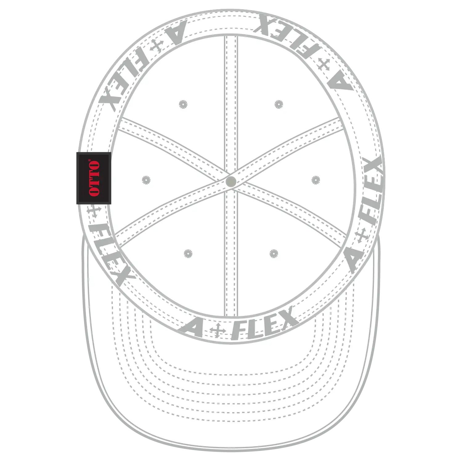OTTO 94-737 ’OTTO A-Flex’ Fitted 6 Panel Low Profile Baseball Cap - White - White / 7’’ - 7 1/4’’