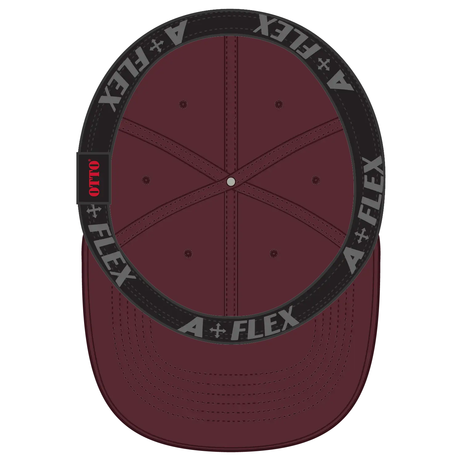 OTTO 94-737 ’OTTO A-Flex’ Fitted 6 Panel Low Profile Baseball Cap - Maroon - Maroon / 7’’ - 7 1/4’’