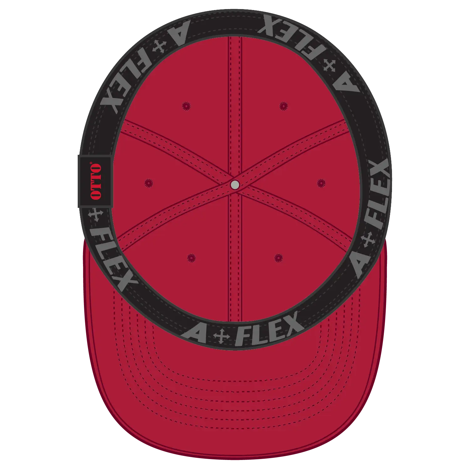 OTTO 94-737 ’OTTO A-Flex’ Fitted 6 Panel Low Profile Baseball Cap - Red - Red / 7’’ - 7 1/4’’