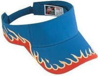 OTTO 95 543 Flame Pattern Cotton Twill Sun Visors Royal Red Gold Royal Gold / One Size Fits Most