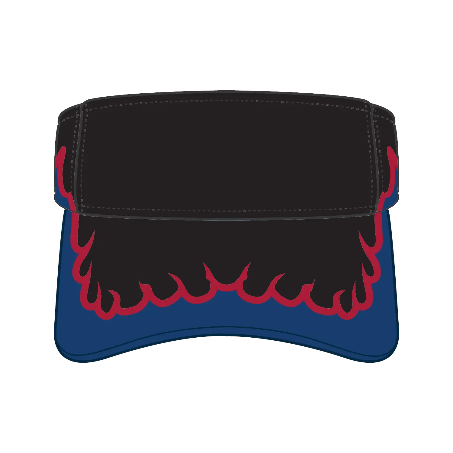 OTTO 95-543 Sun Visor - Blk/Ryl/Red - Blk/Ryl/Red / 6 1/2’’ - 7 5/8’’