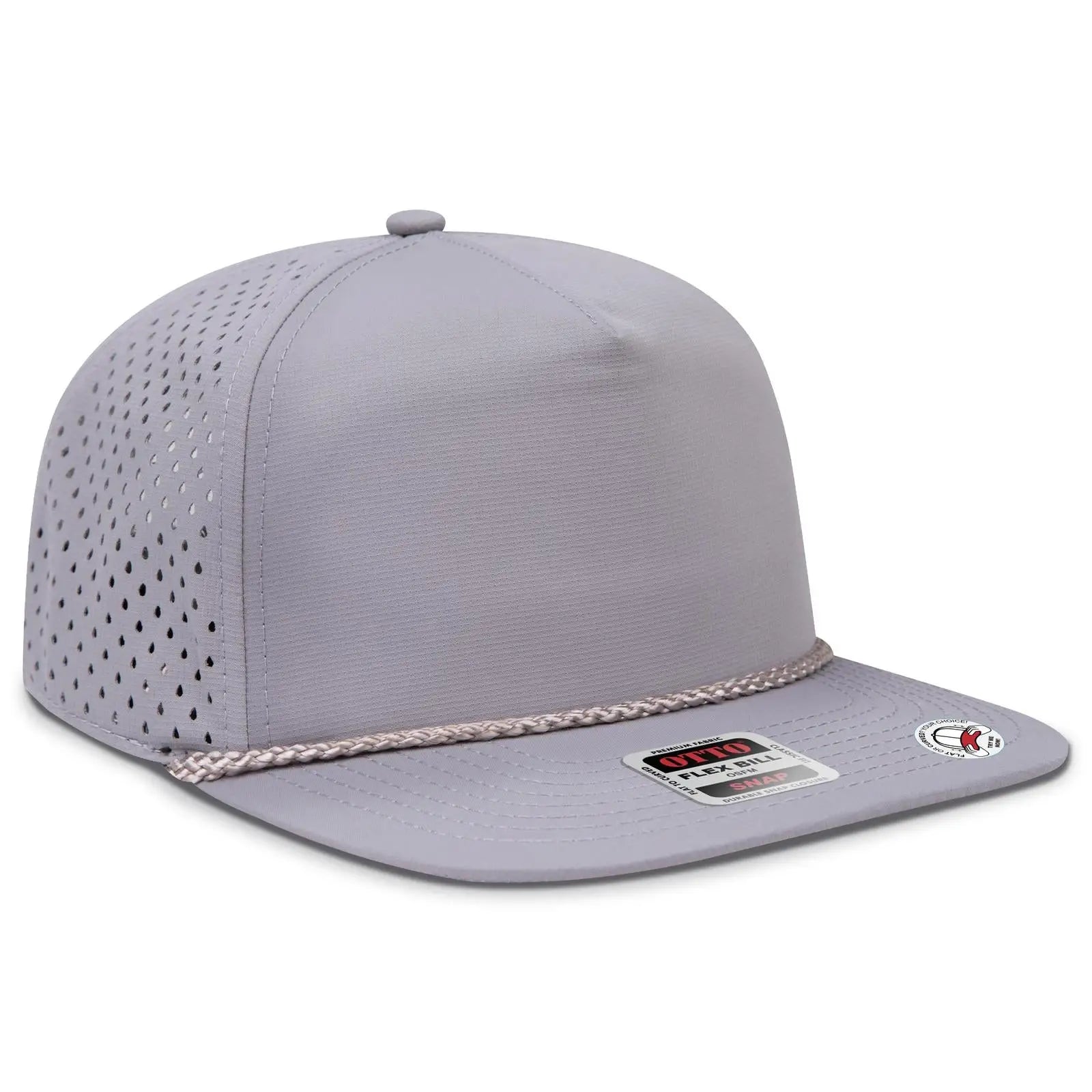 OTTO 9505-1 ’OTTO Snap’ 5 Panel Pro Style Snapback Cap - Gray - Gray / 7 3/8’’ - 7 5/8’’