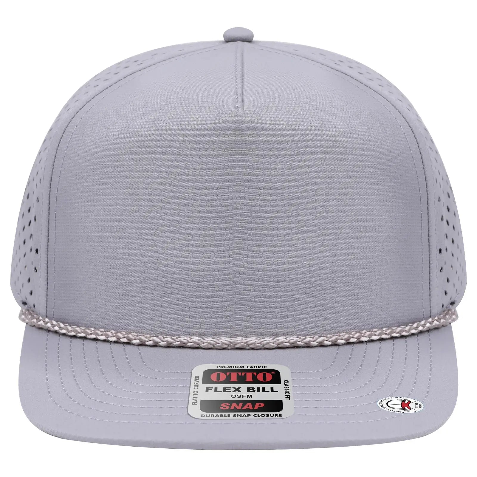 OTTO 9505-1 ’OTTO Snap’ 5 Panel Pro Style Snapback Cap - Gray - Gray / 7 3/8’’ - 7 5/8’’