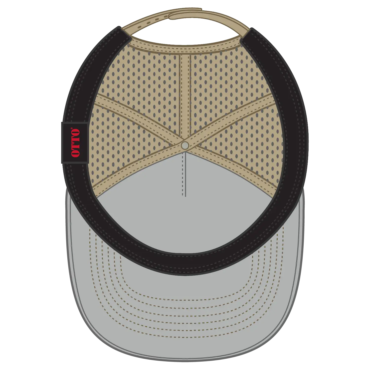 OTTO 9505-1 ’OTTO Snap’ 5 Panel Pro Style Snapback Cap - Khaki - Khaki / 7 3/8’’ - 7 5/8’’