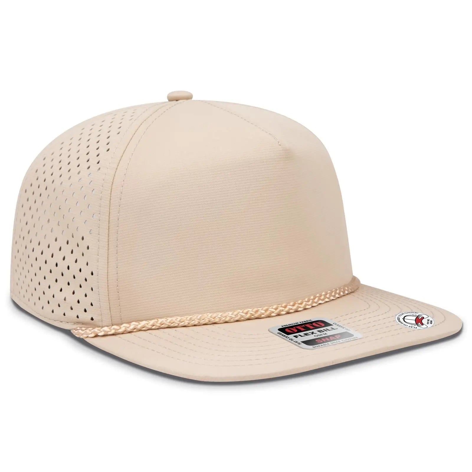 OTTO 9505-1 ’OTTO Snap’ 5 Panel Pro Style Snapback Cap - Khaki - Khaki / 7 3/8’’ - 7 5/8’’