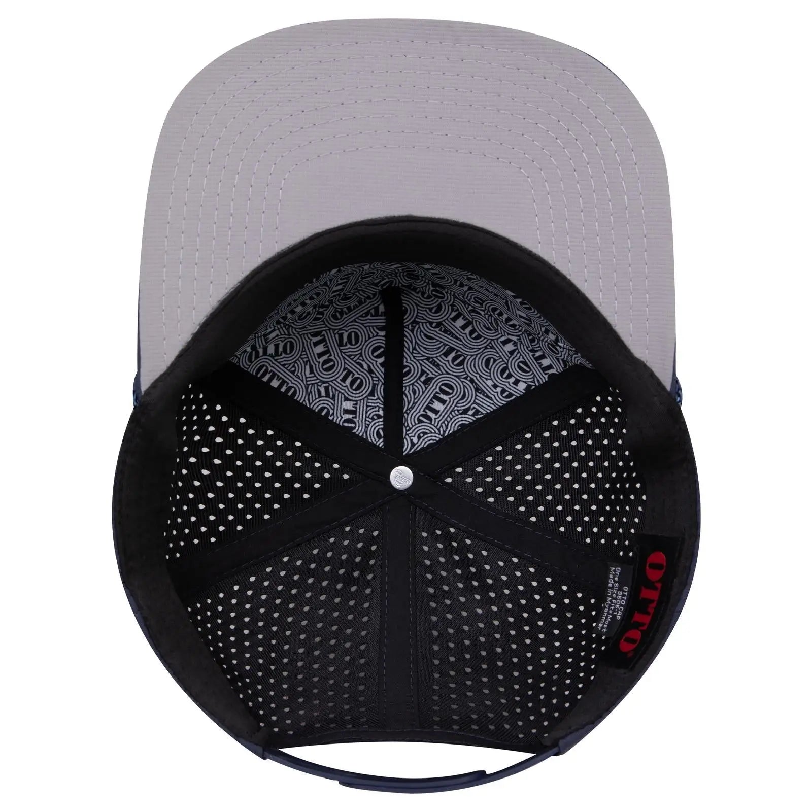 OTTO 9505-1 ’OTTO Snap’ 5 Panel Pro Style Snapback Cap - Navy - Navy / 7 3/8’’ - 7 5/8’’