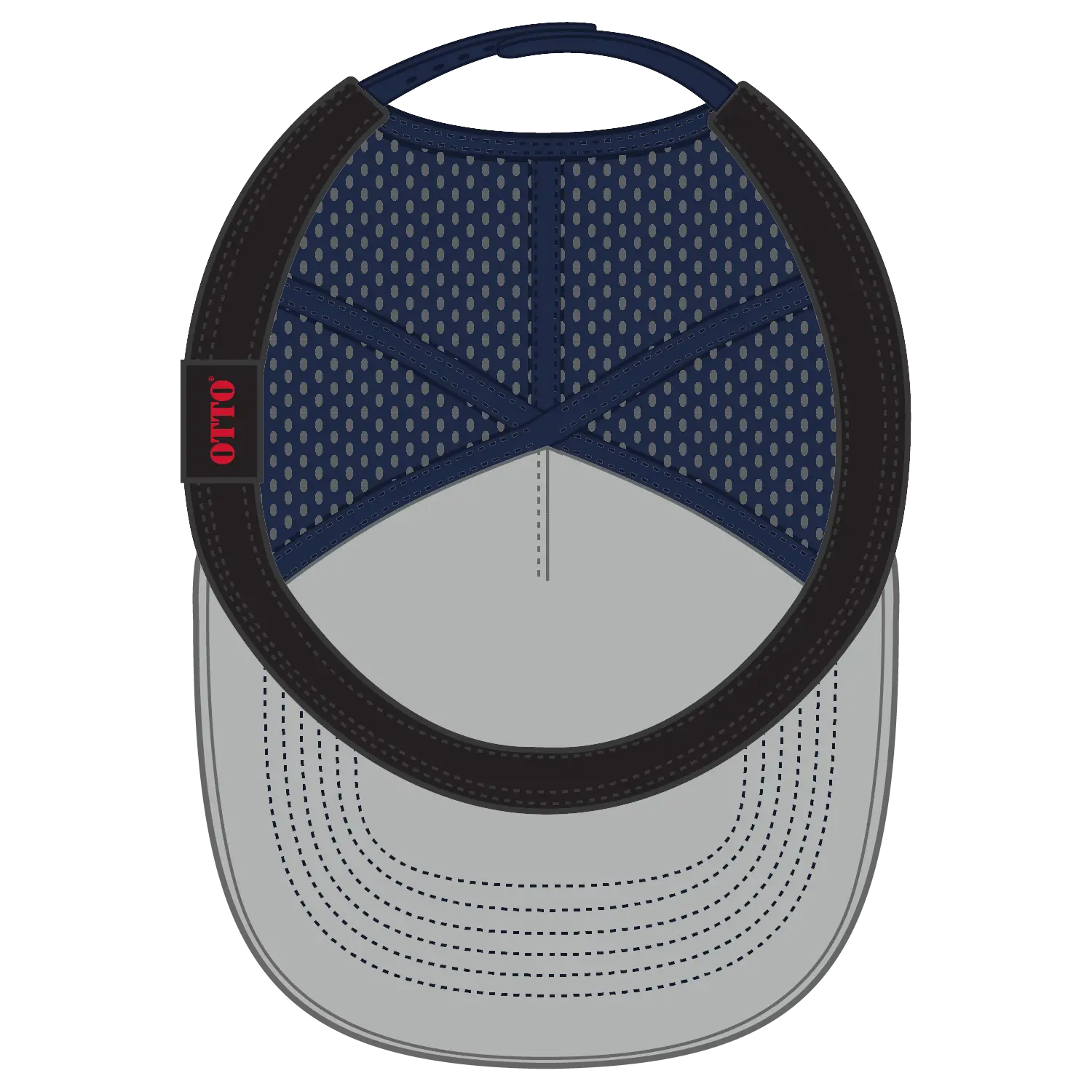 OTTO 9505-1 ’OTTO Snap’ 5 Panel Pro Style Snapback Cap - Navy - Navy / 7 3/8’’ - 7 5/8’’