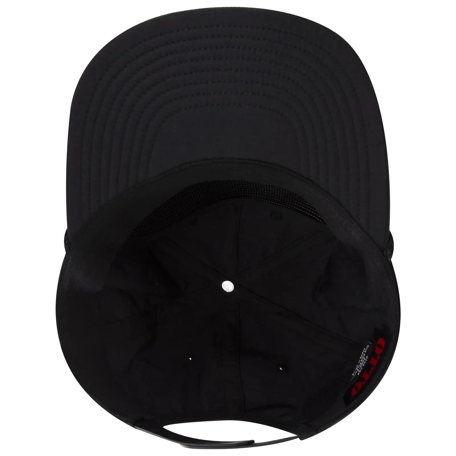OTTO 9505-2 5 Panel Pro Style Baseball Cap - Black - Black / 7 3/8’’ - 7 5/8’’