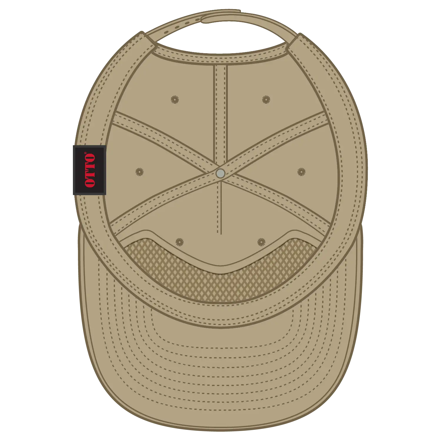 OTTO 9505-2 5 Panel Pro Style Baseball Cap - Khaki - Khaki / 7 3/8’’ - 7 5/8’’