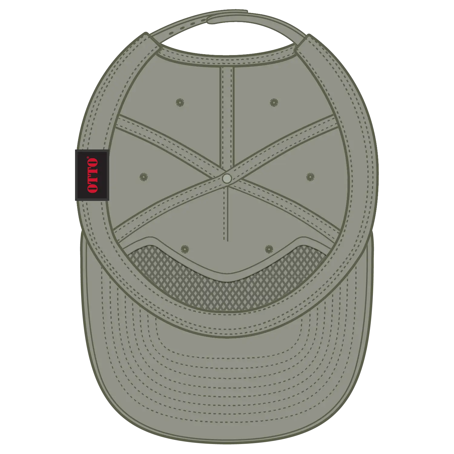 OTTO 9505-2 5 Panel Pro Style Baseball Cap - Ol. Green - Ol. Green / 7 3/8’’ - 7 5/8’’