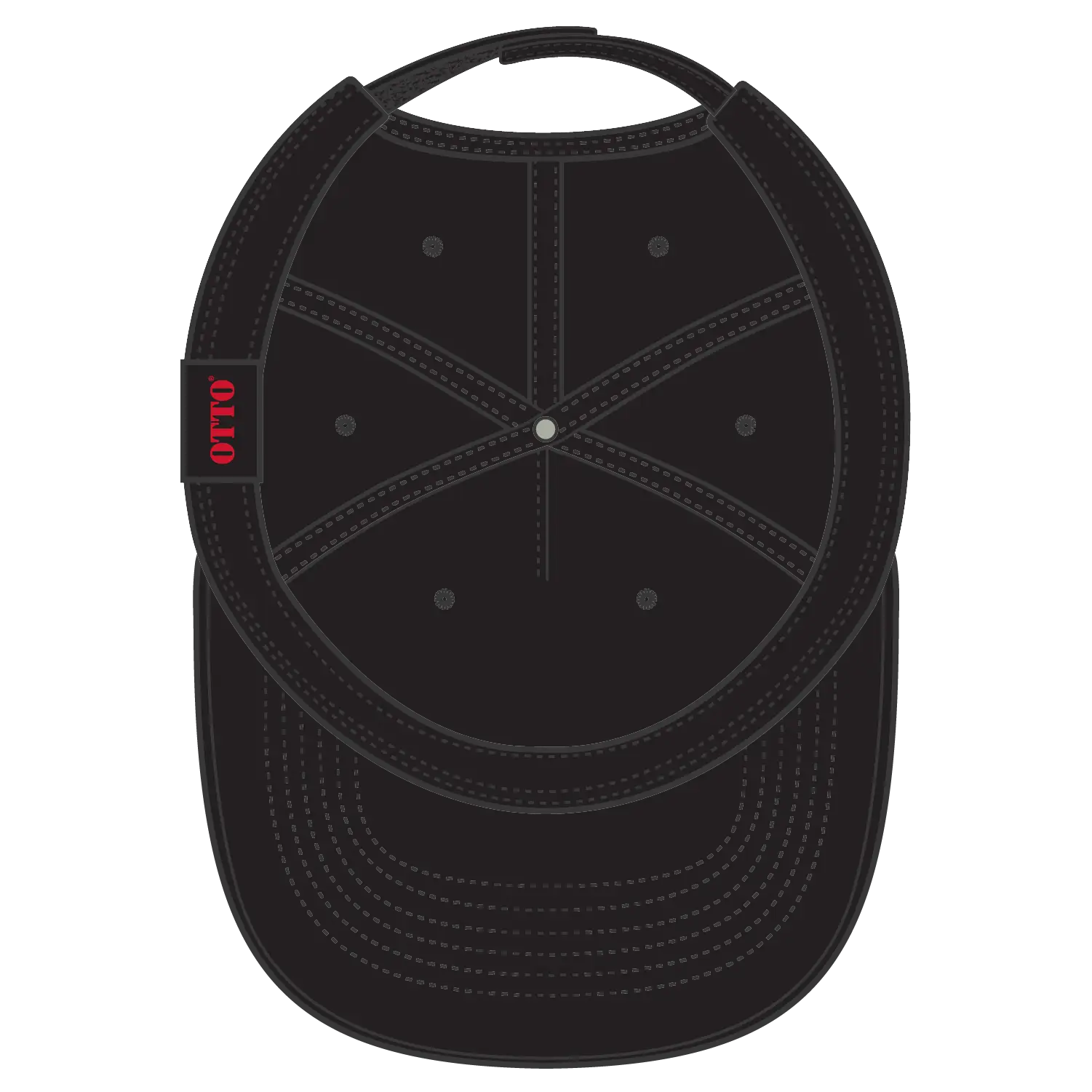 OTTO 99-940 5 Panel Low Profile Dad Cap - Black - Black / 6 1/2’’ - 7 5/8’’