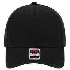 OTTO 99-940 5 Panel Low Profile Dad Cap - Black - Black / 6 1/2’’ - 7 5/8’’