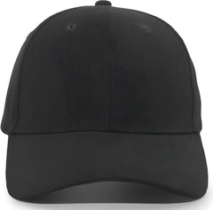 Pacific Headwear 101C Brushed Cotton Hook-and-Loop Cap - Black - Black / 7’’ - 7 7/8’’
