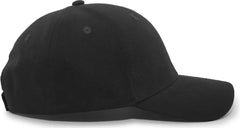 Pacific Headwear 101C Brushed Cotton Hook-and-Loop Cap - Black - Black / 7’’ - 7 7/8’’