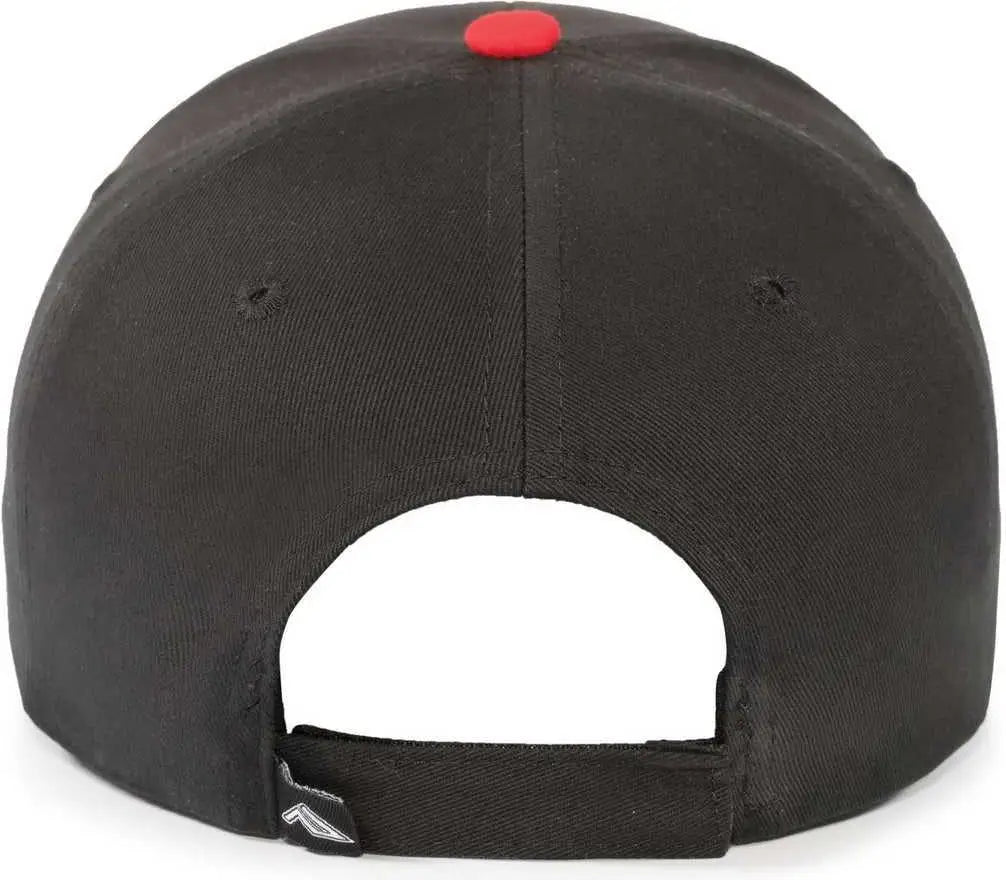 Pacific Headwear 101C Brushed Cotton Hook-and-Loop Cap - Black Red - Black Red / 7’’ - 7 7/8’’