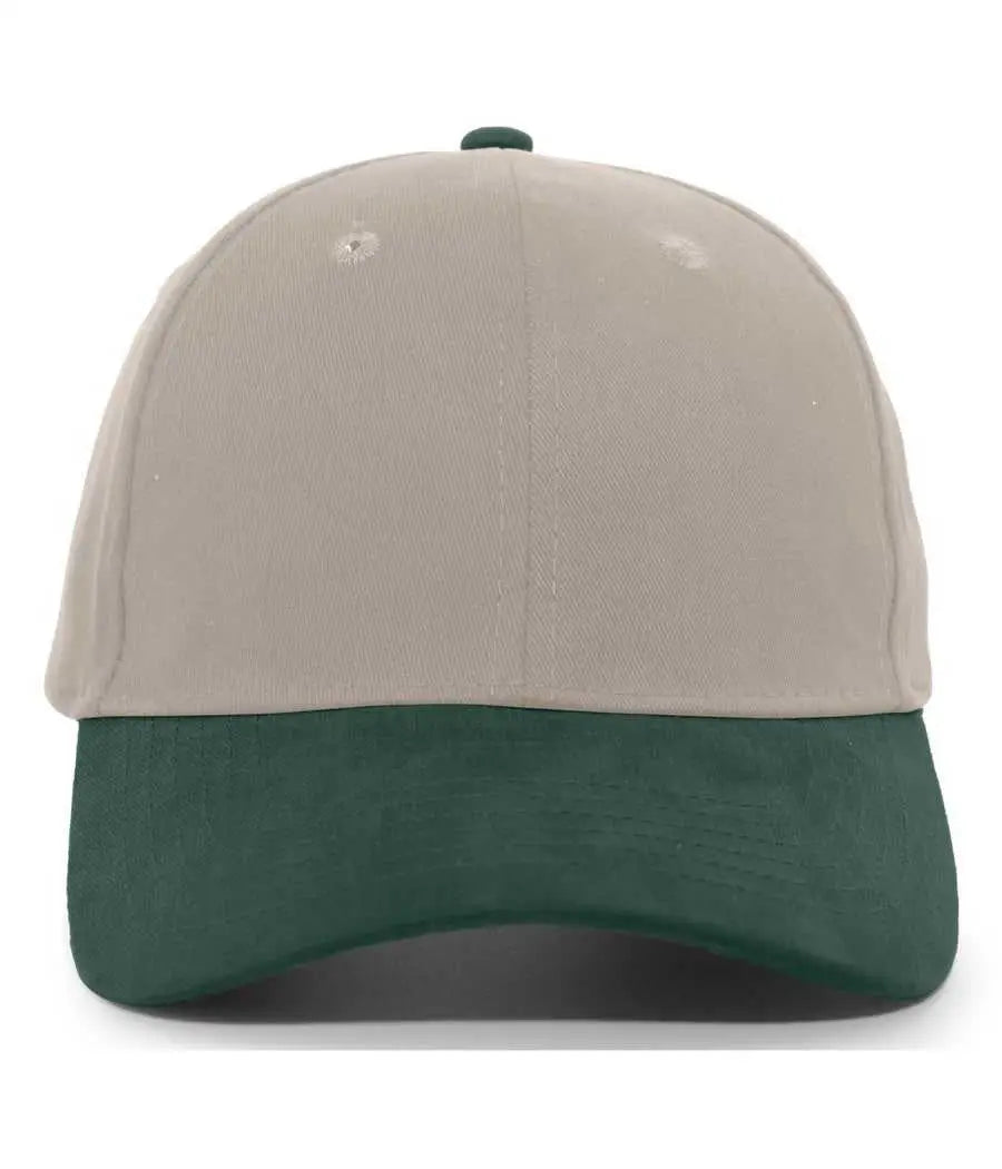 Pacific Headwear 101C Brushed Cotton Hook-and-Loop Cap - Khaki Hunter - Khaki Forest / 7’’ - 7 7/8’’