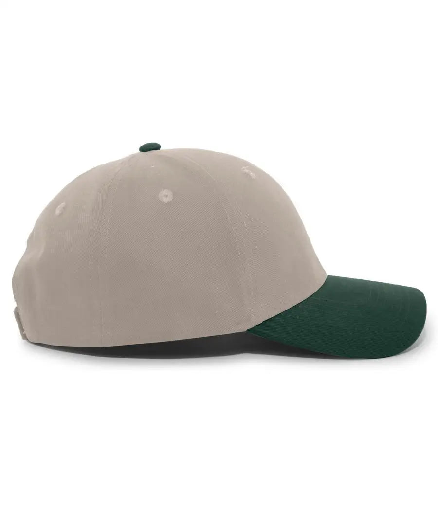 Pacific Headwear 101C Brushed Cotton Hook-and-Loop Cap - Khaki Hunter - Khaki Forest / 7’’ - 7 7/8’’