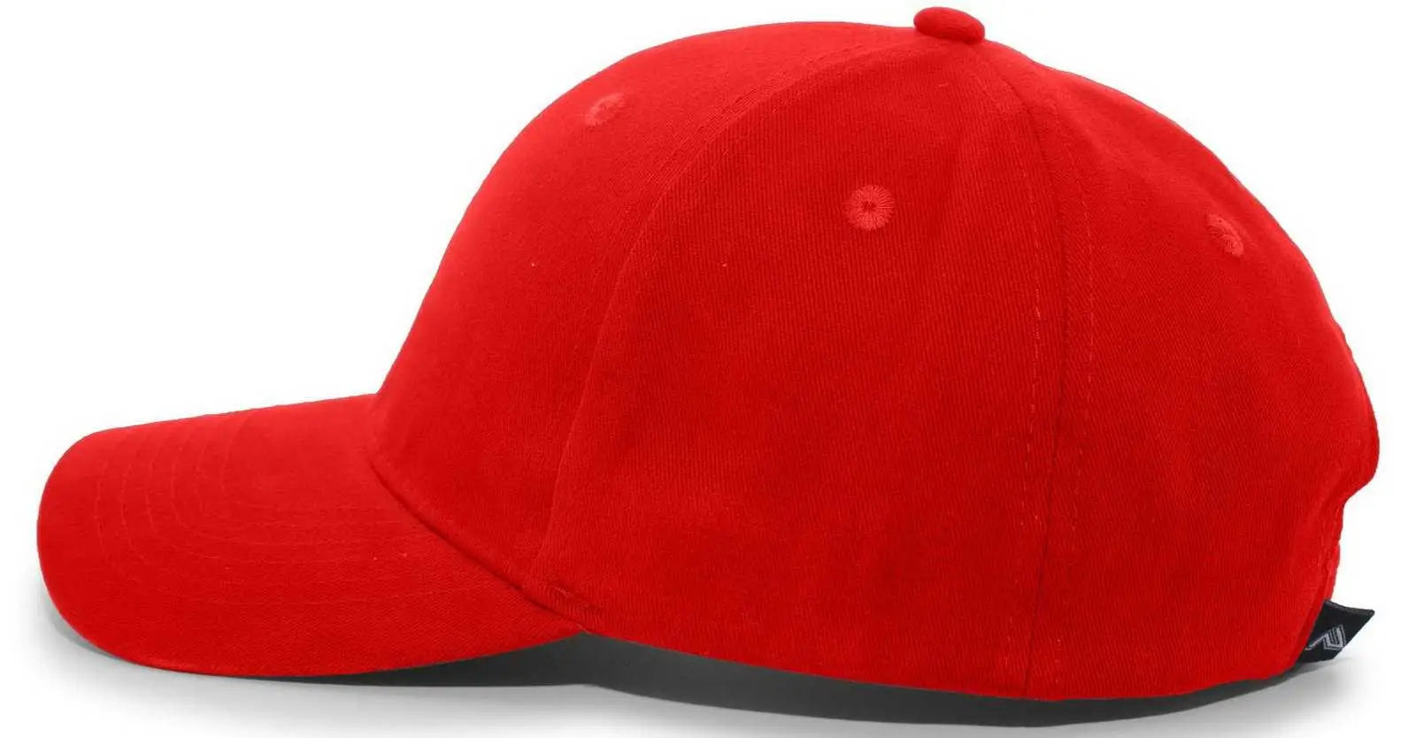 Pacific Headwear 101C Brushed Cotton Hook-and-Loop Cap - Red - Red / 7’’ - 7 7/8’’